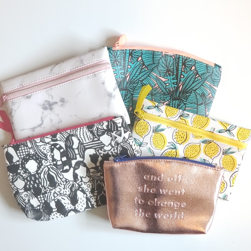5 Small Ipsy Makeup Bags NWOT